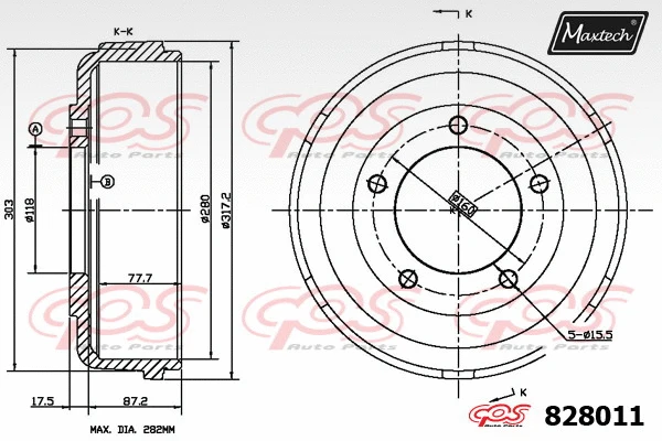 Tambour de frein MAXTECH 828011
