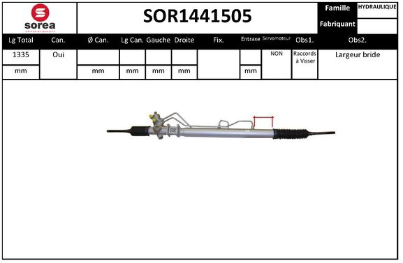Crémaillère de direction SNRA SOR1441505