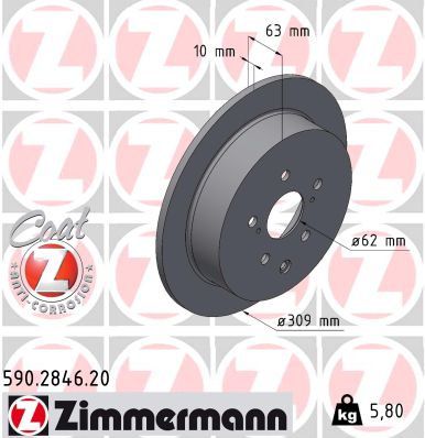 Disque de frein ZIMMERMANN 590.2846.20
