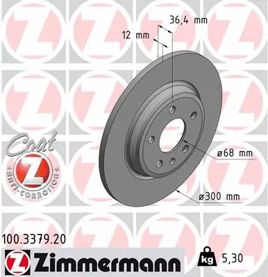 Disque de frein ZIMMERMANN 100.3379.20