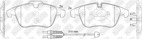 Kit de plaquettes de frein, frein à disque NiBK PN0462W