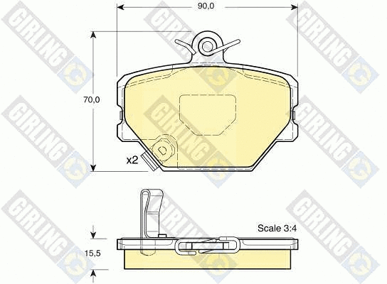 Kit de plaquettes de frein, frein à disque GIRLING 6113654
