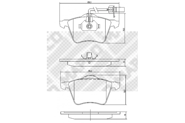 Kit de plaquettes de frein, frein à disque MAPCO 6771