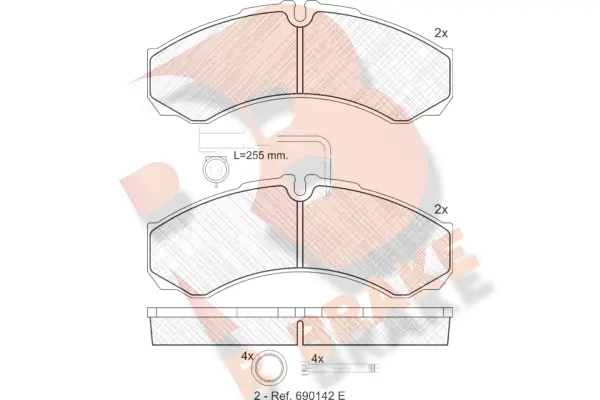 Kit de plaquettes de frein, frein à disque R BRAKE RB1848