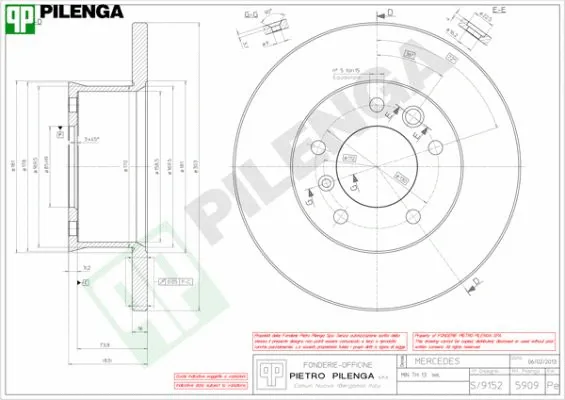 Disque de frein PILENGA 5909