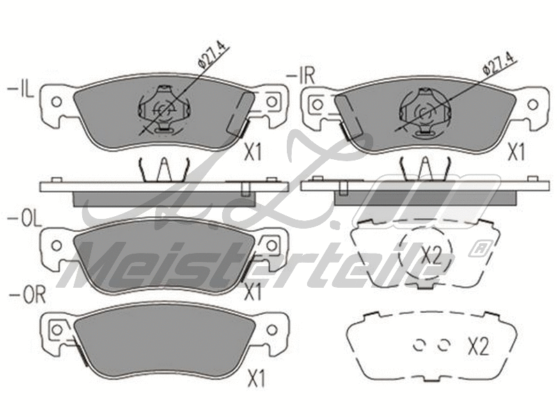 Kit de plaquettes de frein, frein à disque A.Z. Meisterteile AZMT-44-022-1730