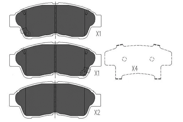 Kit de plaquettes de frein, frein à disque KAVO PARTS KBP-9005