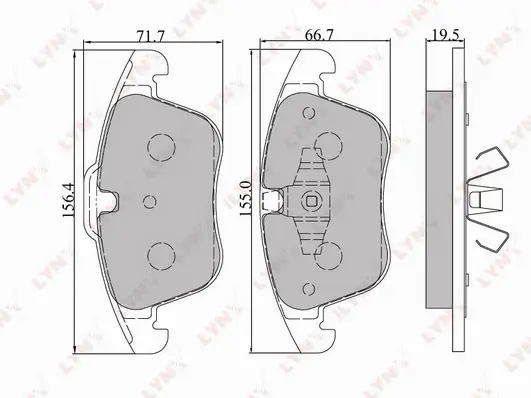 Kit de plaquettes de frein, frein à disque LYNXAUTO BD-3004