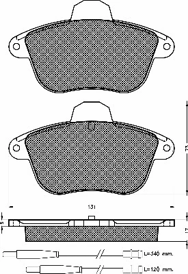 Kit de plaquettes de frein, frein à disque BSF 10348