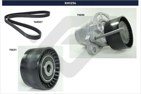 Jeu de courroies trapézoïdales à nervures HUTCHINSON KHV 254