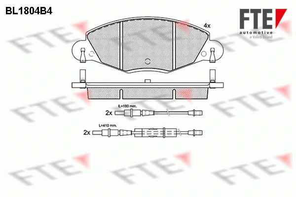 Kit de plaquettes de frein, frein à disque FTE 9010380