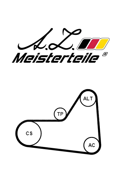 Jeu de courroies trapézoïdales à nervures A.Z. Meisterteile AZMT-20-030-1043