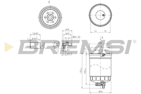 Filtre à carburant BREMSI FE1316