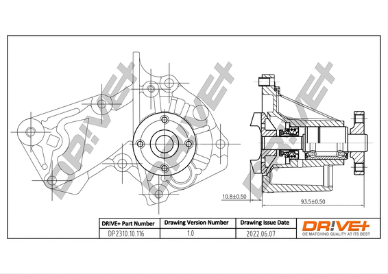 Pompe à eau, refroidissement du moteur Dr!ve+ DP2310.10.116