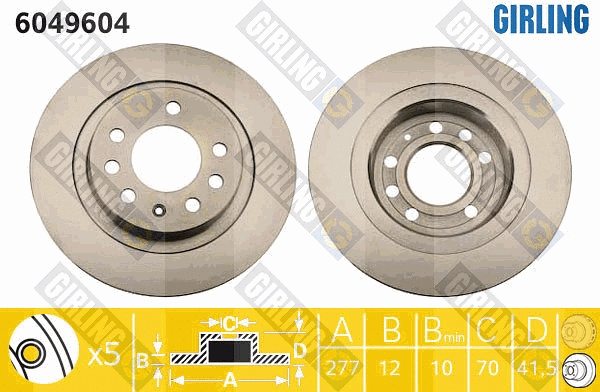 Disque de frein GIRLING 6049604