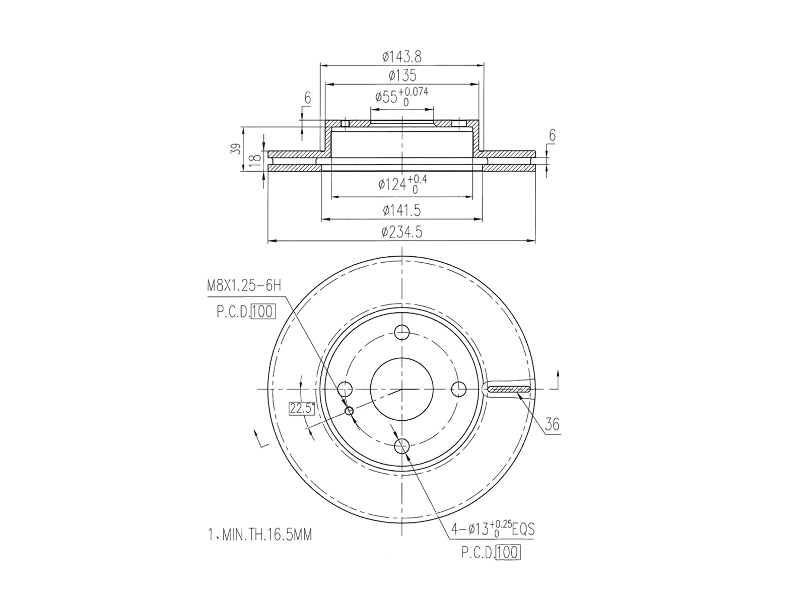 Disque de frein A.Z. Meisterteile AZMT-44-024-1457