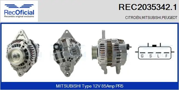 Alternateur RECOFICIAL REC2035342.1