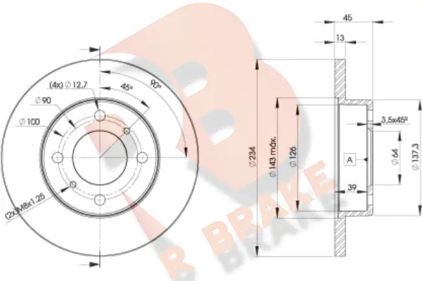 Disque de frein R BRAKE 78RBD29280