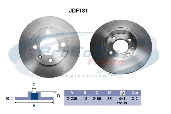 Disque de frein PROCODIS FRANCE JDF181