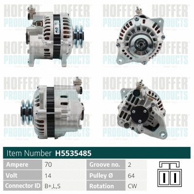 Alternateur HOFFER H5535485