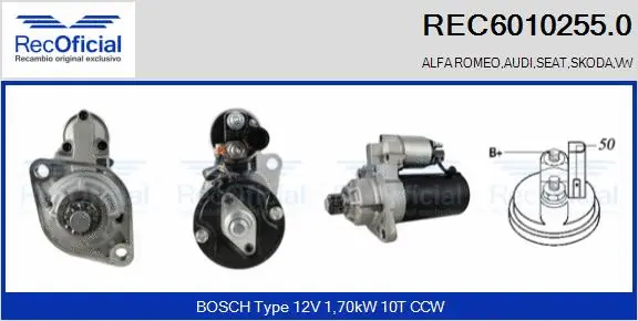 Démarreur RECOFICIAL REC6010255.0