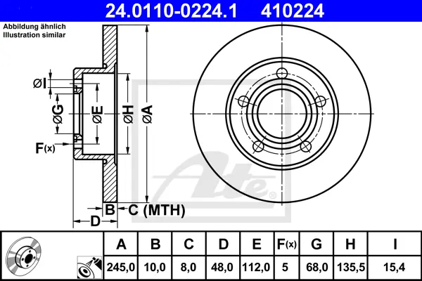 Disque de frein ATE-APAC 24.0110-0224.1