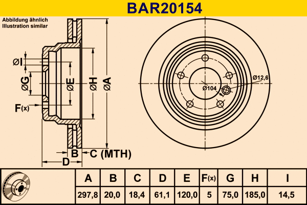 Disque de frein BARUM BAR20154