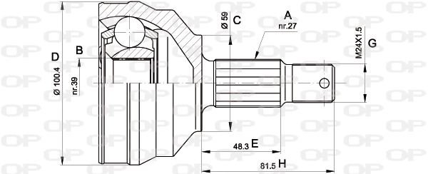 Jeu de joints, arbre de transmission OPEN PARTS CVJ5460.10