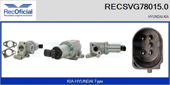 Vanne EGR RECOFICIAL RECSVG78015.0