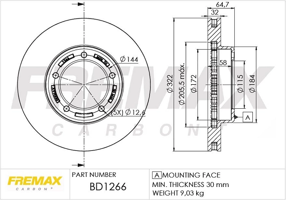 Disque de frein FREMAX BD-1266