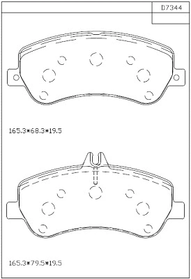 Kit de plaquettes de frein, frein à disque ASIMCO KD7344