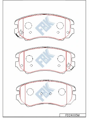 Kit de plaquettes de frein, frein à disque FBK FD24005M