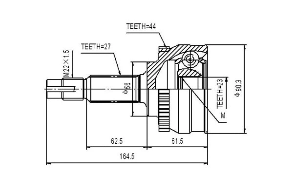 Jeu de joints, arbre de transmission DYNAMATRIX DCV841043