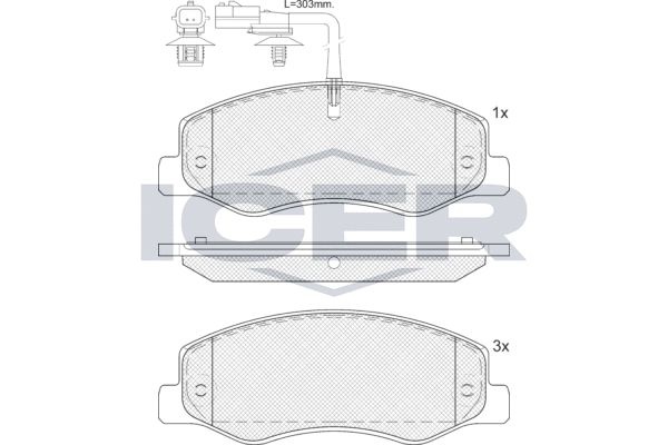 Kit de plaquettes de frein, frein à disque ICER LM2000