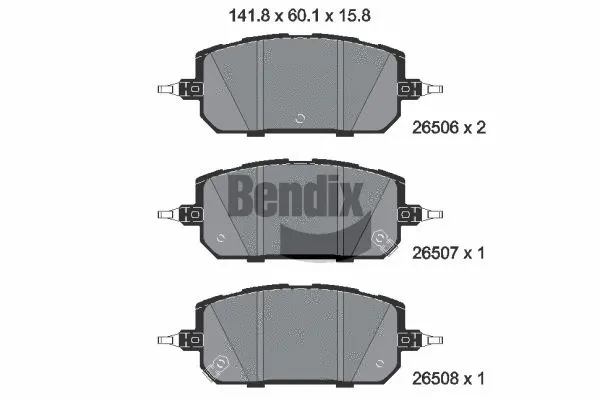 Kit de plaquettes de frein, frein à disque BENDIX Braking BPD2391