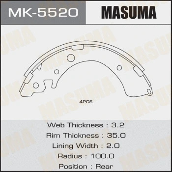 Jeu de mâchoires de frein MASUMA MK-5520