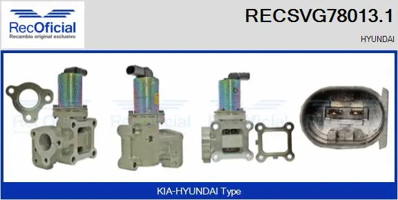Vanne EGR RECOFICIAL RECSVG78013.1
