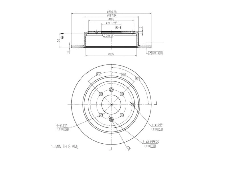 Disque de frein A.Z. Meisterteile AZMT-44-024-1521