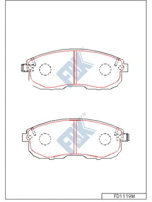 Kit de plaquettes de frein, frein à disque FBK FD1119M