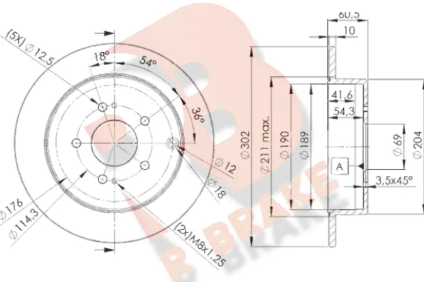 Disque de frein R BRAKE 78RBD27032
