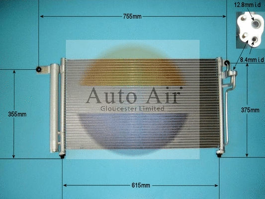 Condenseur, climatisation AUTO AIR GLOUCESTER 16-0007