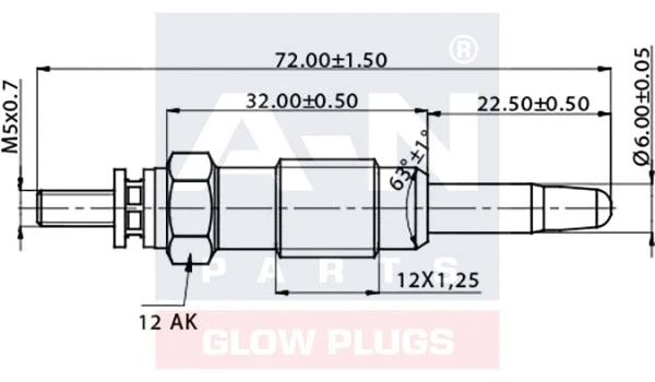 Bougie de préchauffage A-N PARTS A-N068132