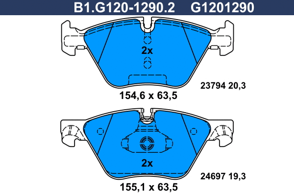 Kit de plaquettes de frein, frein à disque GALFER B1.G120-1290.2