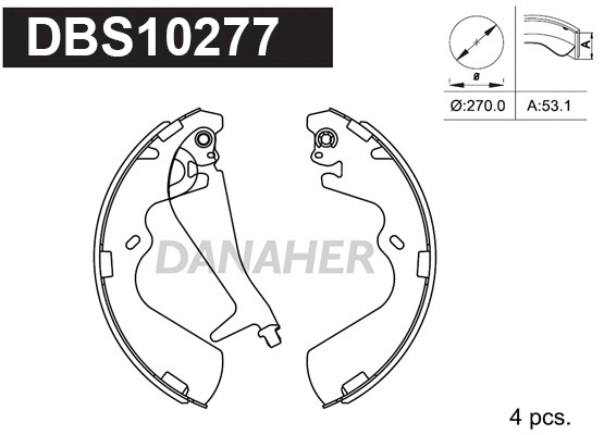 Jeu de mâchoires de frein DANAHER DBS10277