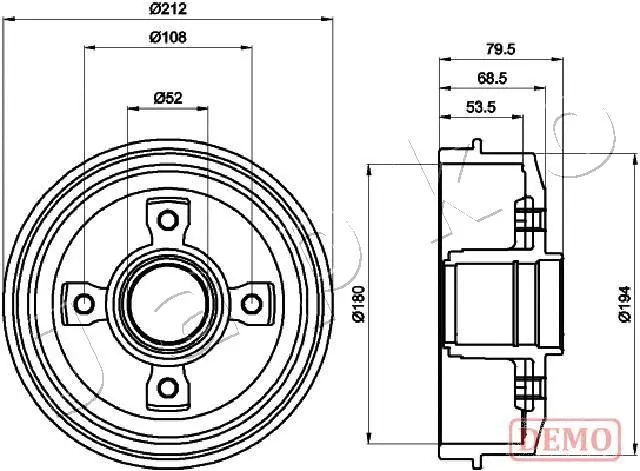 Tambour de frein JAPKO 560612C