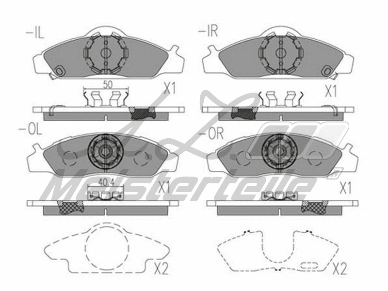 Kit de plaquettes de frein, frein à disque A.Z. Meisterteile AZMT-44-022-1802