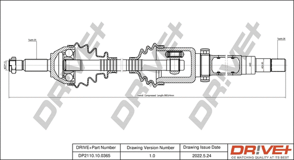 Arbre de transmission Dr!ve+ DP2110.10.0365