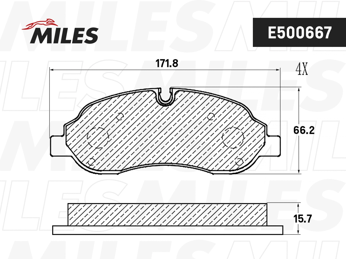 Kit de plaquettes de frein, frein à disque MILES E500667
