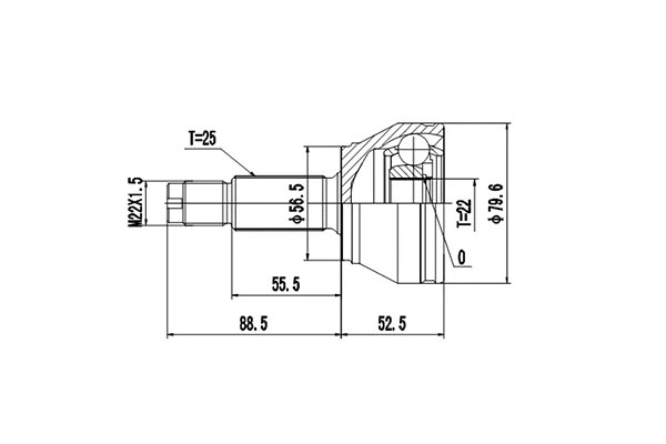 Jeu de joints, arbre de transmission DYNAMATRIX DCV818004