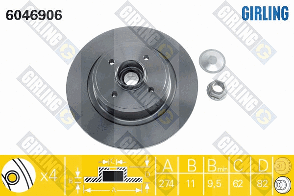 Disque de frein GIRLING 6046906